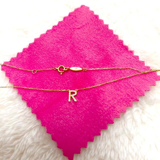 美品❤️アーカー❤️イニシャル❤️R❤️ダイヤ18kネックレス 訳あり