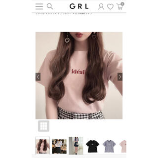 グレイル(GRL)のGRL グレイル　ロゴ刺繍Tシャツ　ピンク(Tシャツ(半袖/袖なし))