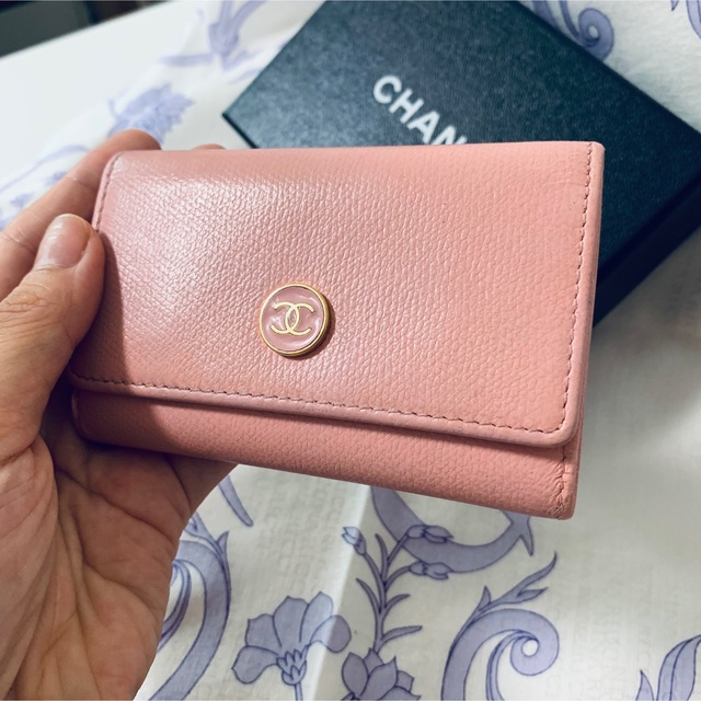 CHANEL 6連キーケース ココボタン レザー ブラック