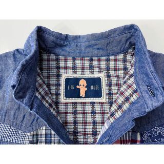 ピンクハウス キューピー デニム パッチワーク ベスト ノースリーブ ブラウス