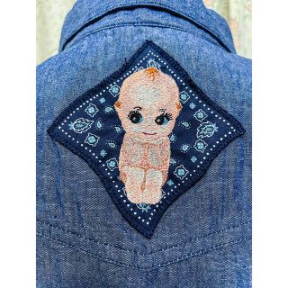 ピンクハウス キューピー デニム パッチワーク ベスト ノースリーブ ブラウス