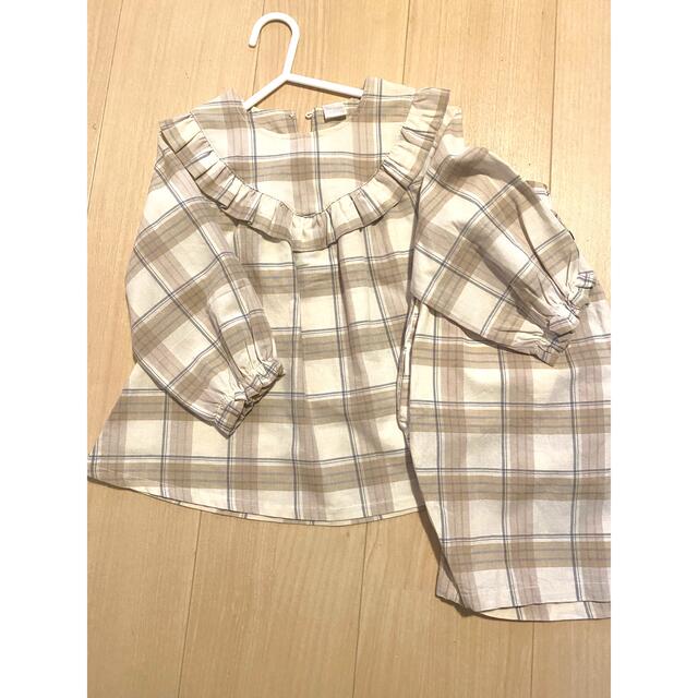 futafuta(フタフタ)のtete a tete チェックセットアップ　トップス新品 キッズ/ベビー/マタニティのベビー服(~85cm)(シャツ/カットソー)の商品写真