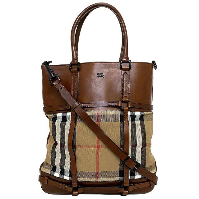 BURBERRY - バーバリー トートバッグ ブラウン ベージュ 美品の通販 by