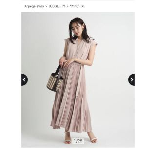 ジャスグリッティー(JUSGLITTY)のジャスグリッティー　プリーツシャツワンピース　JUSGLITTY(ロングワンピース/マキシワンピース)