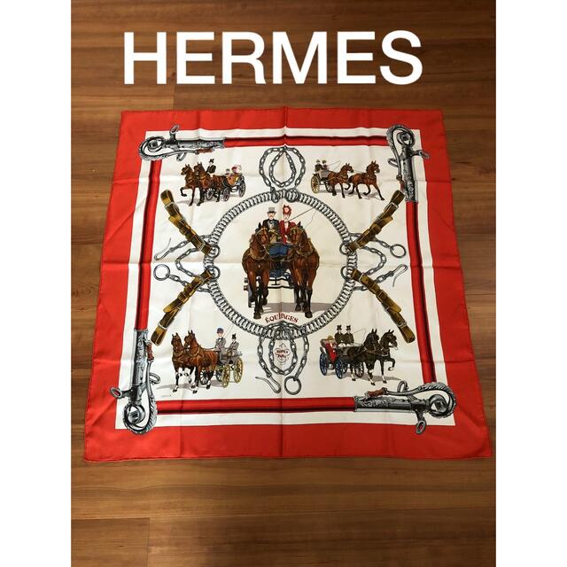 HERMES エルメス　馬車柄　ヴィンテージ　カレ　スカーフ