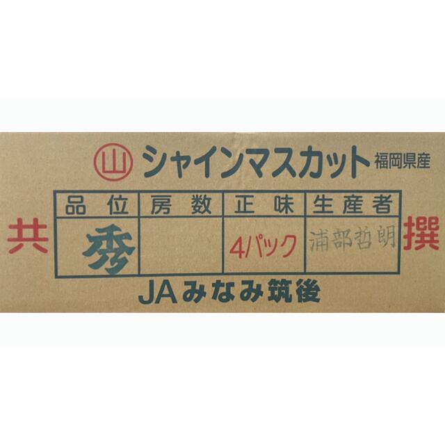 福岡県産【シャインマスカット】秀品4パック約1.4kg！