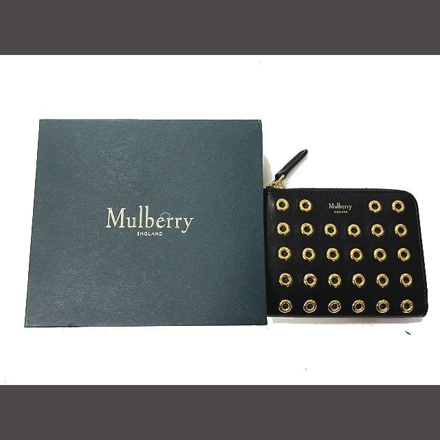 Mulberry(マルベリー)のマルベリー 牛革 レザー ゴールドスタッズ L字ファスナー コンパクト財布   レディースのファッション小物(財布)の商品写真