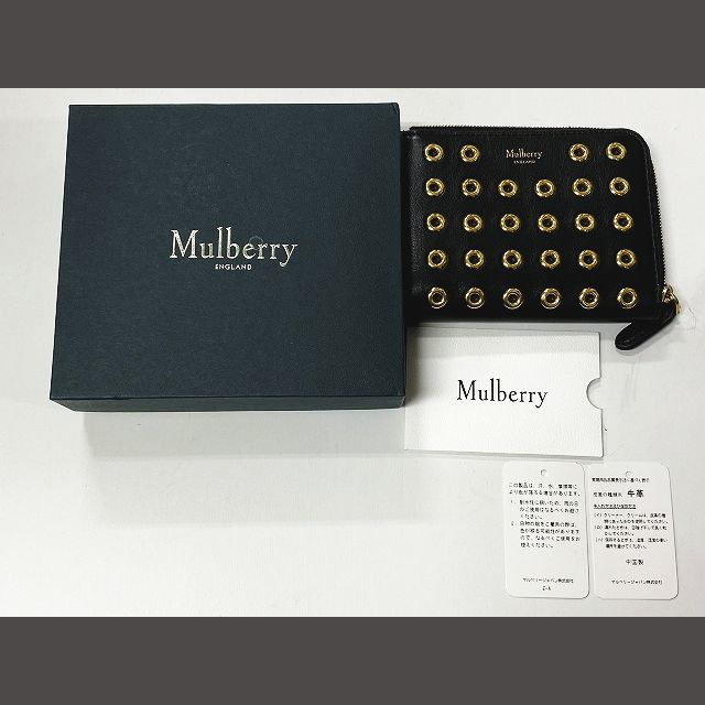 Mulberry(マルベリー)のマルベリー 牛革 レザー ゴールドスタッズ L字ファスナー コンパクト財布   レディースのファッション小物(財布)の商品写真