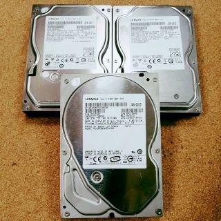 3.5inch HDD 500GB 3個セット(HITACHI)(PCパーツ)