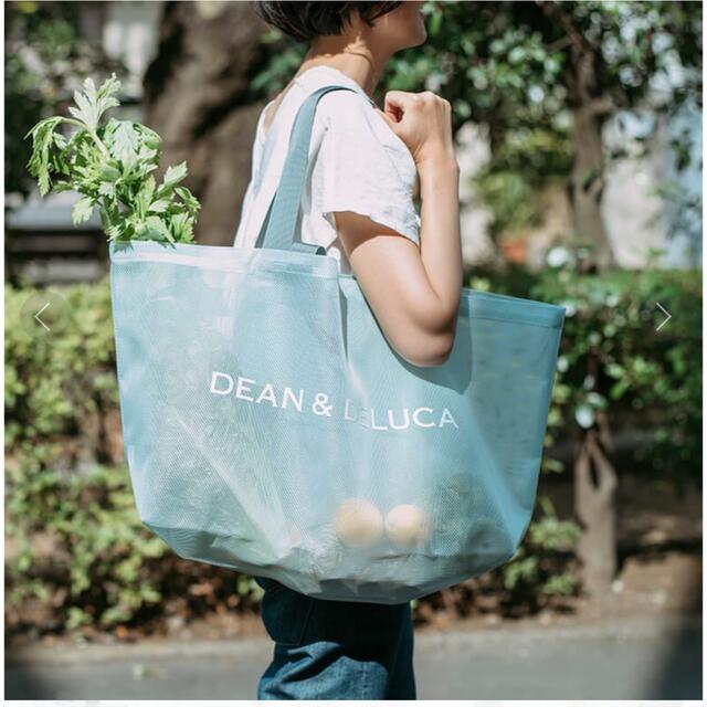 DEAN & DELUCA　メッシュトートバッグ　ミントブルーBIGサイズ