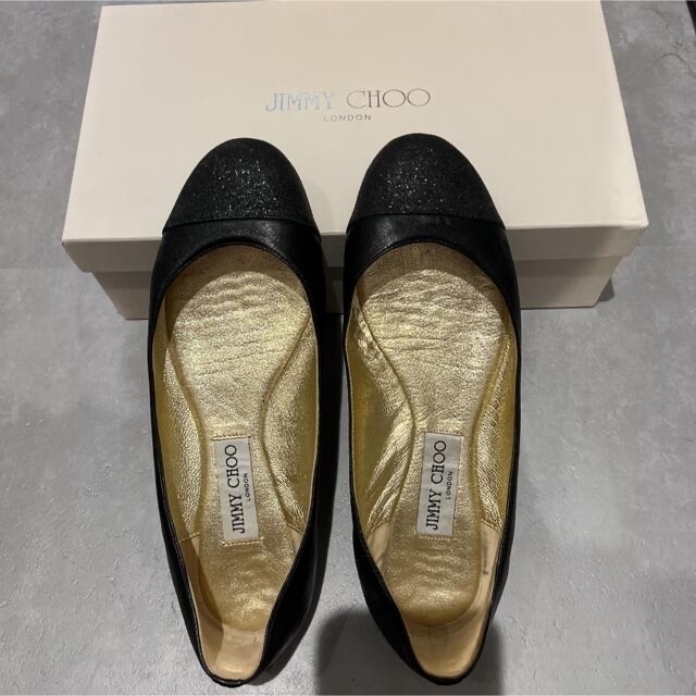 ジミーチュウ JIMMY CHOO グリッター  フラット パンプス