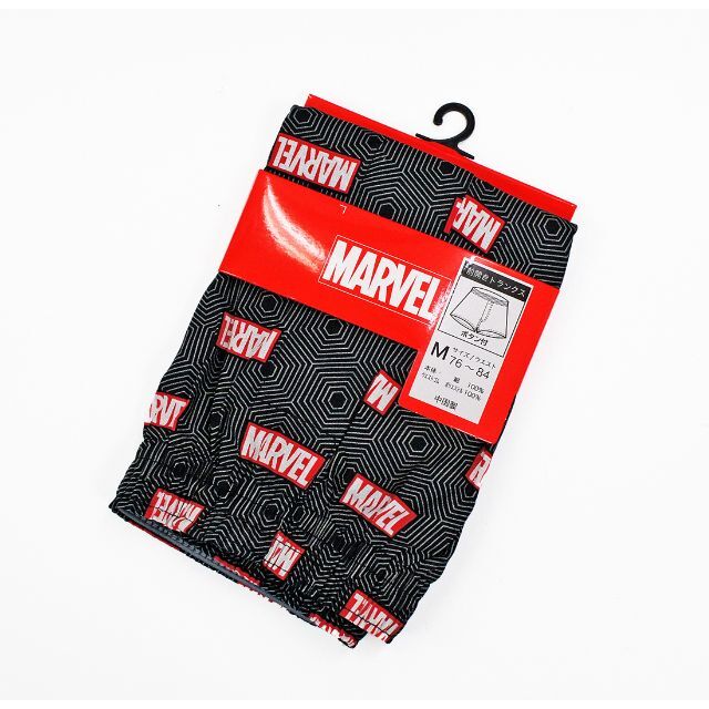 『MARVEL』 マーベル トランクス 前開き ブラック 亀甲柄 Mサイズ メンズのアンダーウェア(トランクス)の商品写真