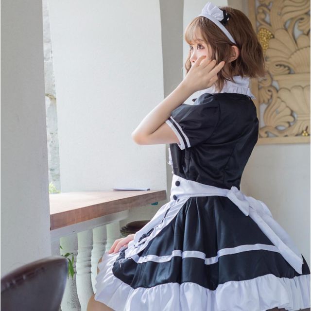 4点セット☆メイド服 XL コスプレ 大きい 衣装 仮装 ゴスロリ ロリータ レディースのレディース その他(その他)の商品写真