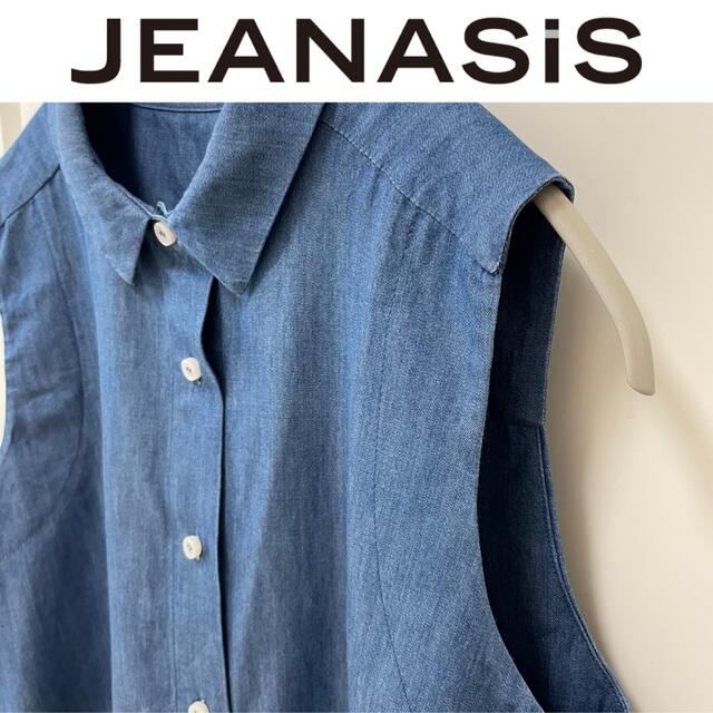 JEANASIS(ジーナシス)のJEANASIS ノースリーブデニム風シャツ レディースのトップス(シャツ/ブラウス(半袖/袖なし))の商品写真