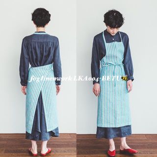 フォグリネンワーク(fog linen work)の【新品】fog linen work リネンエプロン フランシス　ラスト①(ひざ丈ワンピース)