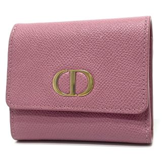 ディオール(Dior)のディオール Dior 30 モンテーニュ ロータスウォレット S2057OBAE CD金具 ミディアム 3つ折り財布 レザー ピンク系(財布)