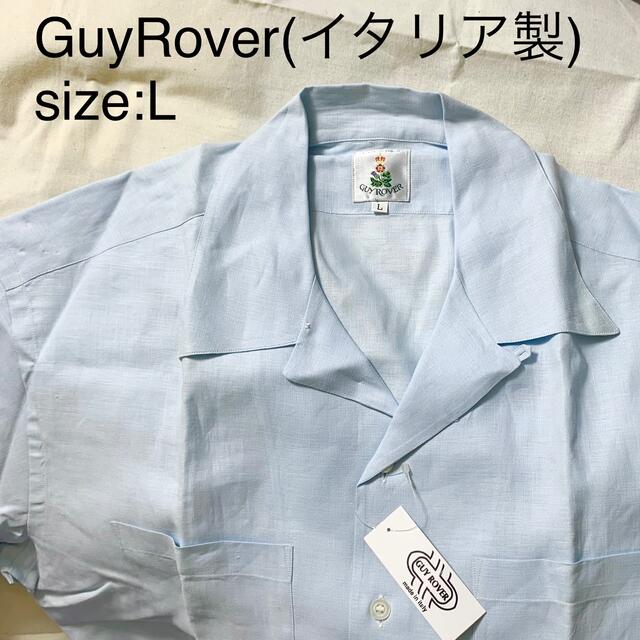 GuyRoverリネンオープンカラーシャツ(イタリア製) L