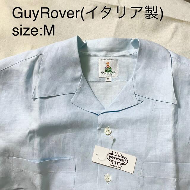美しい GuyRoverリネンオープンカラーシャツ(イタリア製) M トップス