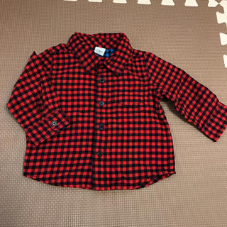 ベビーギャップ(babyGAP)のgapbaby赤チェックシャツ 6-12month(シャツ/カットソー)