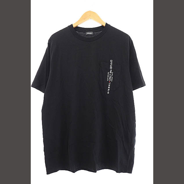 DIESEL(ディーゼル)のディーゼル DIESEL ロゴ 刺繍 胸ポケット 半袖 Tシャツ XL 黒 メンズのトップス(Tシャツ/カットソー(半袖/袖なし))の商品写真