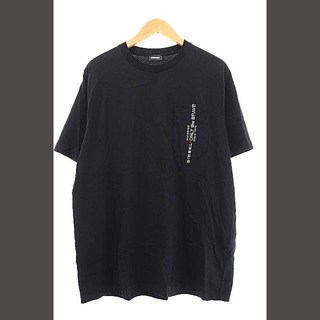ディーゼル(DIESEL)のディーゼル DIESEL ロゴ 刺繍 胸ポケット 半袖 Tシャツ XL 黒(Tシャツ/カットソー(半袖/袖なし))