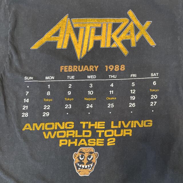 FEAR OF GOD(フィアオブゴッド)の80s ビンテージ ANTHRAX アンスラックス バンドTシャツ バンドT メンズのトップス(Tシャツ/カットソー(半袖/袖なし))の商品写真