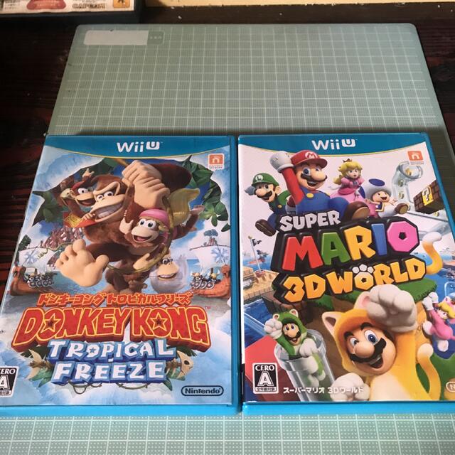 Wii U(ウィーユー)のドンキーコングトロピカルフリーズとスーパーマリオ3Dワールドのセット エンタメ/ホビーのゲームソフト/ゲーム機本体(家庭用ゲームソフト)の商品写真