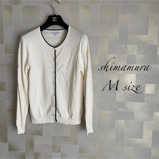 シマムラ(しまむら)の【美品】サイズM♡しまむら♡パイピングカーディガン♡パールボタンカーディガン(カーディガン)