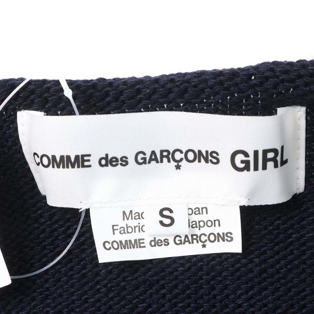 COMME des GARCONS(コムデギャルソン)のコムデギャルソン GIRL ニット セーター プルオーバー リボン 長袖 S 紺 レディースのトップス(ニット/セーター)の商品写真