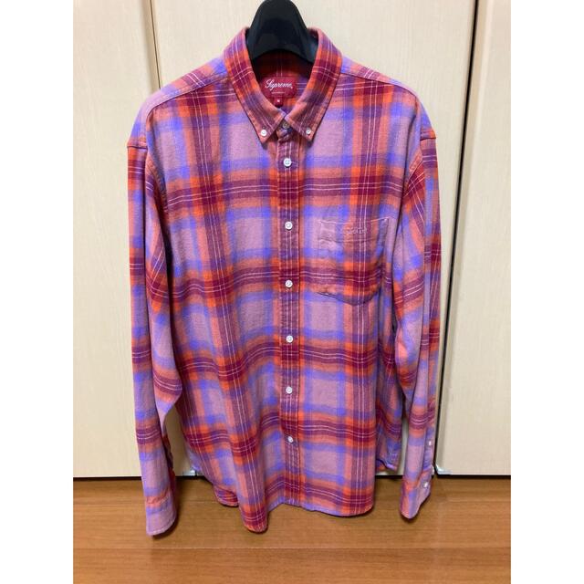 supreme brushed plaid flannel shirt M