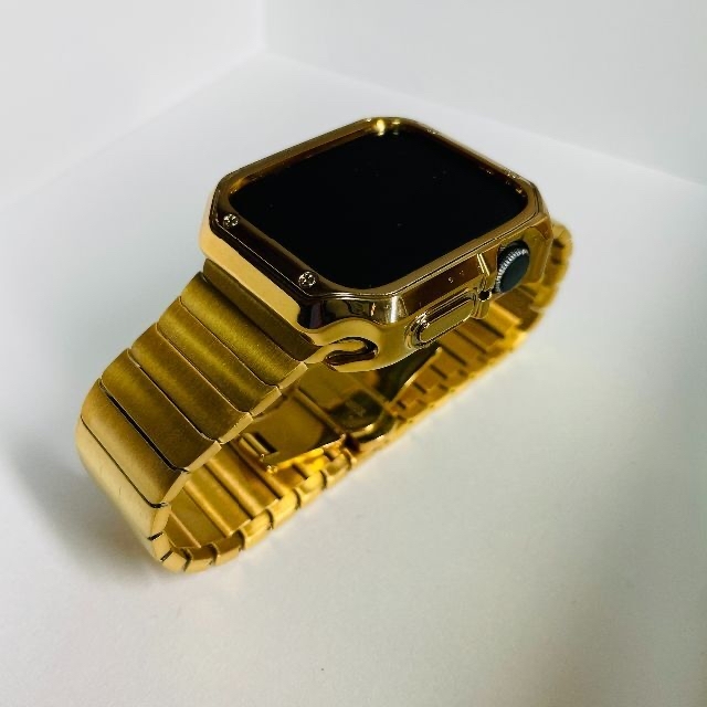 別注オーストリッチ アップルwatchゴールド キラキラ ダイヤカバー