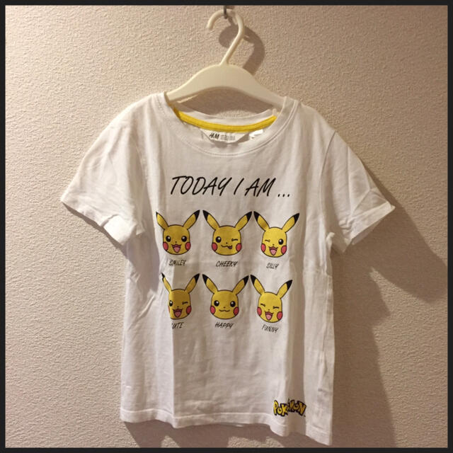 H&M(エイチアンドエム)の【POKEMON】H&M ポケモン ピカチュウ Tシャツ 110cm ホワイト キッズ/ベビー/マタニティのキッズ服男の子用(90cm~)(Tシャツ/カットソー)の商品写真