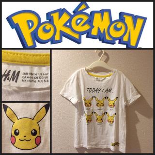 エイチアンドエム(H&M)の【POKEMON】H&M ポケモン ピカチュウ Tシャツ 110cm ホワイト(Tシャツ/カットソー)