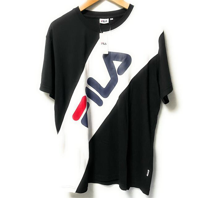 FILA(フィラ)の【新品】フィラ　FILA 半袖ロゴtシャツ ブラック　黒　ビッグシルエット メンズのトップス(Tシャツ/カットソー(半袖/袖なし))の商品写真