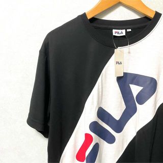 フィラ(FILA)の【新品】フィラ　FILA 半袖ロゴtシャツ ブラック　黒　ビッグシルエット(Tシャツ/カットソー(半袖/袖なし))