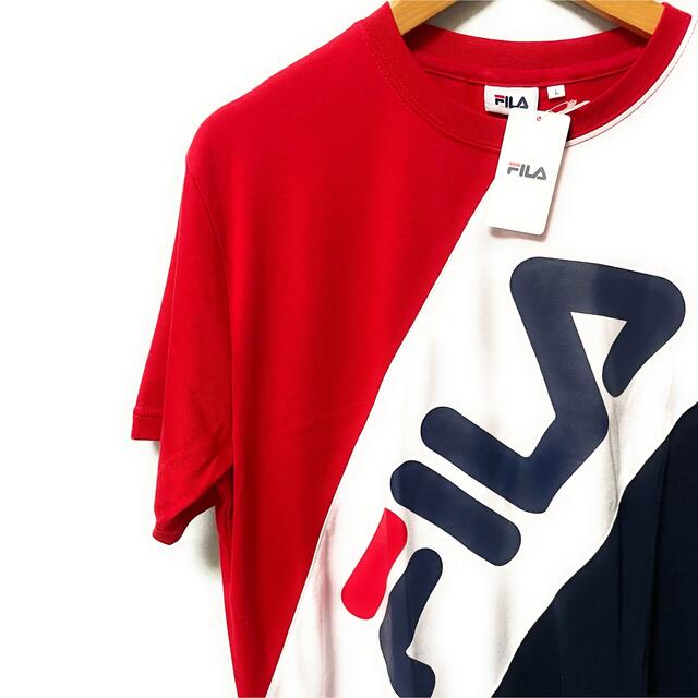 FILA(フィラ)のFILA フィラ  ロゴTシャツ　バイカラー  赤　レッド　BIGtシャツ  メンズのトップス(Tシャツ/カットソー(半袖/袖なし))の商品写真