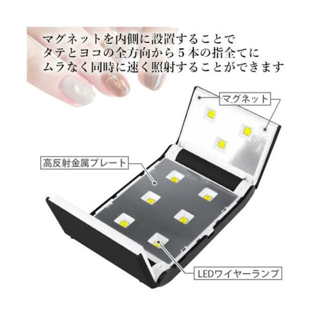 ネイルライト LED UVライト　ジェルネイルライト ホワイト コスメ/美容のネイル(ネイル用品)の商品写真