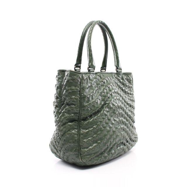 Bottega Veneta(ボッテガヴェネタ)のボッテガヴェネタ イントレチャート ハンドバッグ レザー グリーン レディースのバッグ(ハンドバッグ)の商品写真