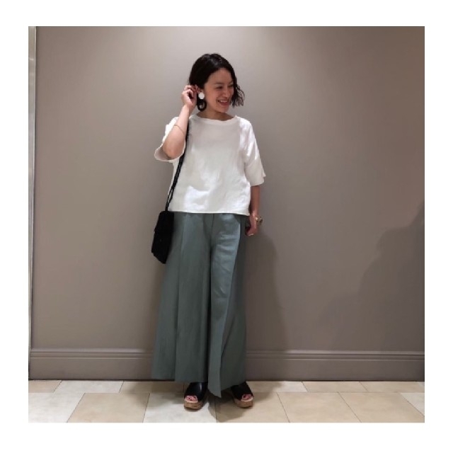 Demi-Luxe BEAMS アシンメトリー 1タックワイドパンツ