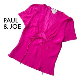 ポールアンドジョー(PAUL & JOE)のポール&ジョー 半袖プルオーバーブラウス トップス ピンク シルク100 S 1(シャツ/ブラウス(半袖/袖なし))