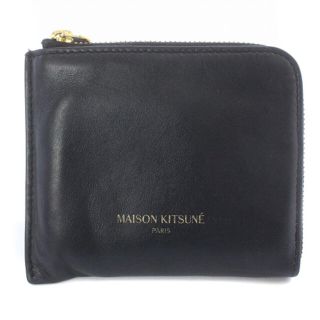 メゾンキツネ(MAISON KITSUNE')のメゾンキツネ 小銭入れ コインケース ミニ財布 L字ファスナー レザー 黒(コインケース)