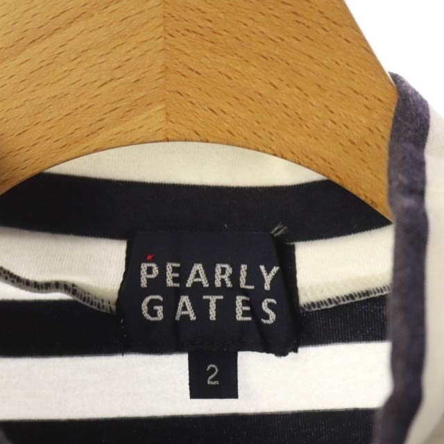 PEARLY GATES(パーリーゲイツ)のパーリーゲイツ PEARLY GATES カットソー プルオーバー 2 紺 白 レディースのトップス(カットソー(半袖/袖なし))の商品写真