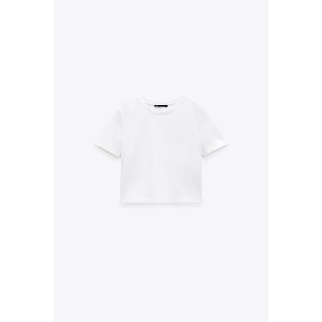 ZARA(ザラ)のZARA クロップド丈 Tシャツ ブラック ホワイト レディースのトップス(Tシャツ(半袖/袖なし))の商品写真