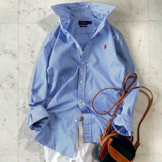 ポロラルフローレン(POLO RALPH LAUREN)のポロラルフローレン ブルーストライプ柄 レディース シャツ 長袖(シャツ/ブラウス(長袖/七分))