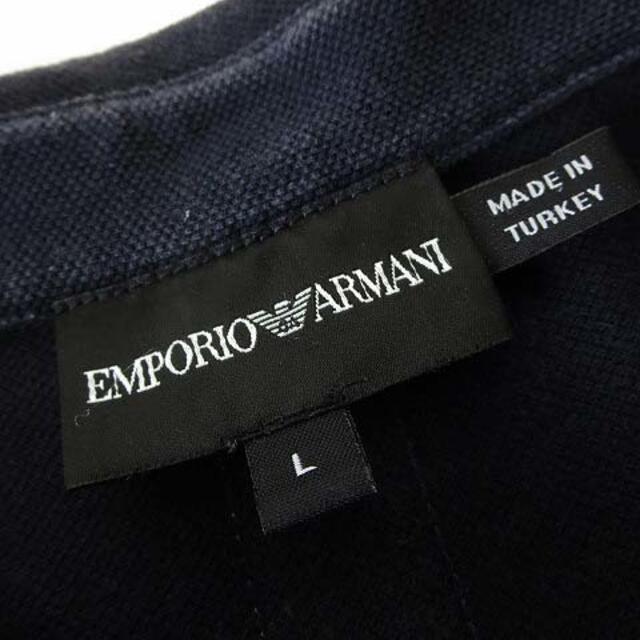 Emporio Armani(エンポリオアルマーニ)のエンポリオアルマーニ ポロシャツ バック ロゴ コットン 鹿の子 半袖 L 黒 メンズのトップス(ポロシャツ)の商品写真