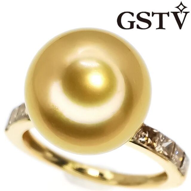 GSTV オーロラ 茶金 パール リング 11.0mm 定価24万