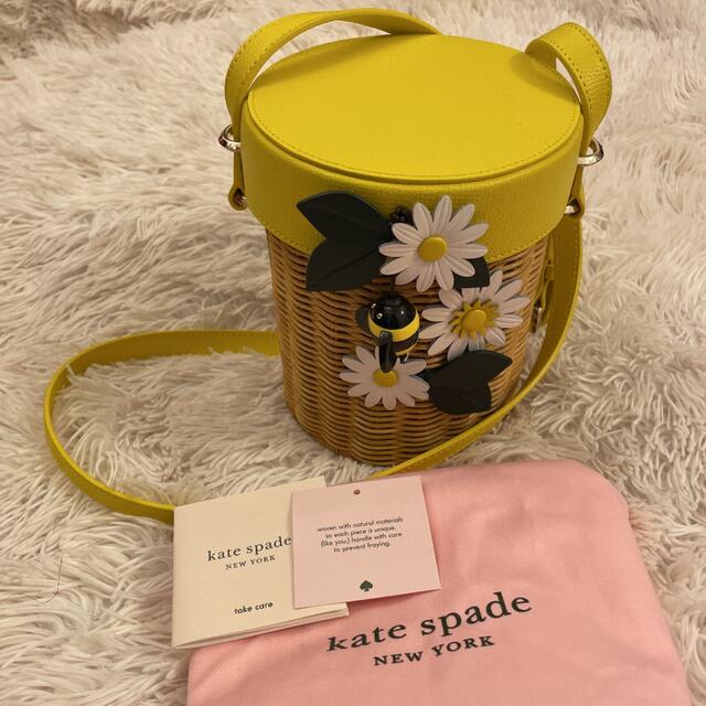 kate spade NEW YORK - ケイトスペード 蜂 カゴバッグ イエロー kate spade NEW YORK - ケイトスペード 蜂 カゴバッグ イエロー