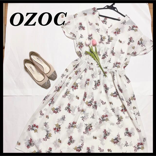 OZOC フラワー柄ワンピース