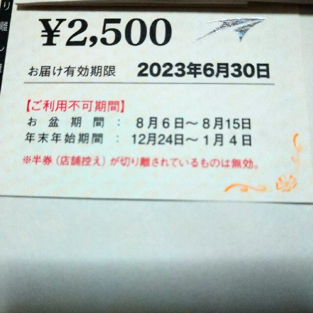 匿名　ライドオンエクスプレスホールディングス株主優待2500円 チケットの優待券/割引券(その他)の商品写真