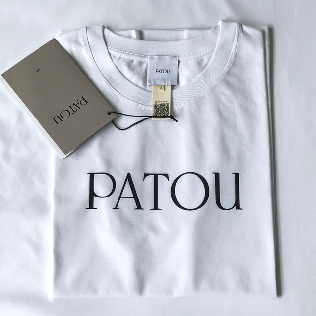 新品未着用 白S PATOU オーガニックコットン パトゥロゴTシャツ